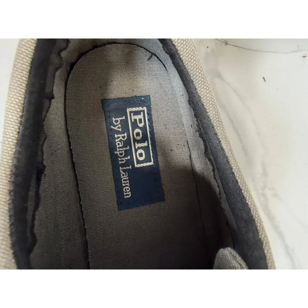 Polo Ralph Lauren Faxon Low Canvas Boat Sneakers Discontinued Gray Men's Size 9D